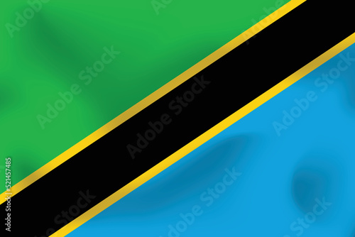 National flag of Tanzania. Realistic pictures flag