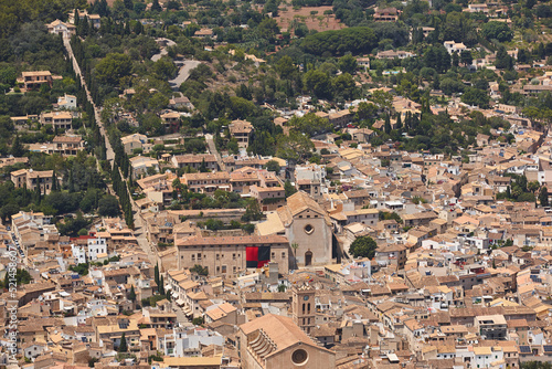 Picturesque stone village of Pollensa. Calvary church. Mallorca, Balearic islands photo