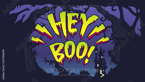 hey boo editable text effect style, EPS editable text effect