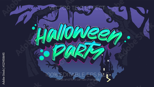 Halloween Party editable text effect style  EPS editable text effect