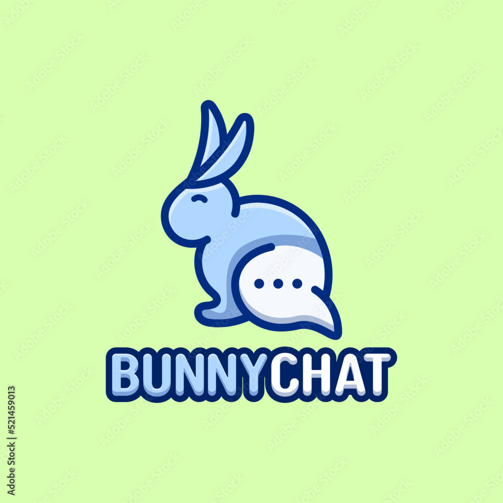 illustration vector graphic of bunny with chat logo design. Rabbit logo vector. Usable to your company, business, etc illustration vector graphic of bunny with chat logo design. Rabbit logo vector. Usable to your company, business, etc