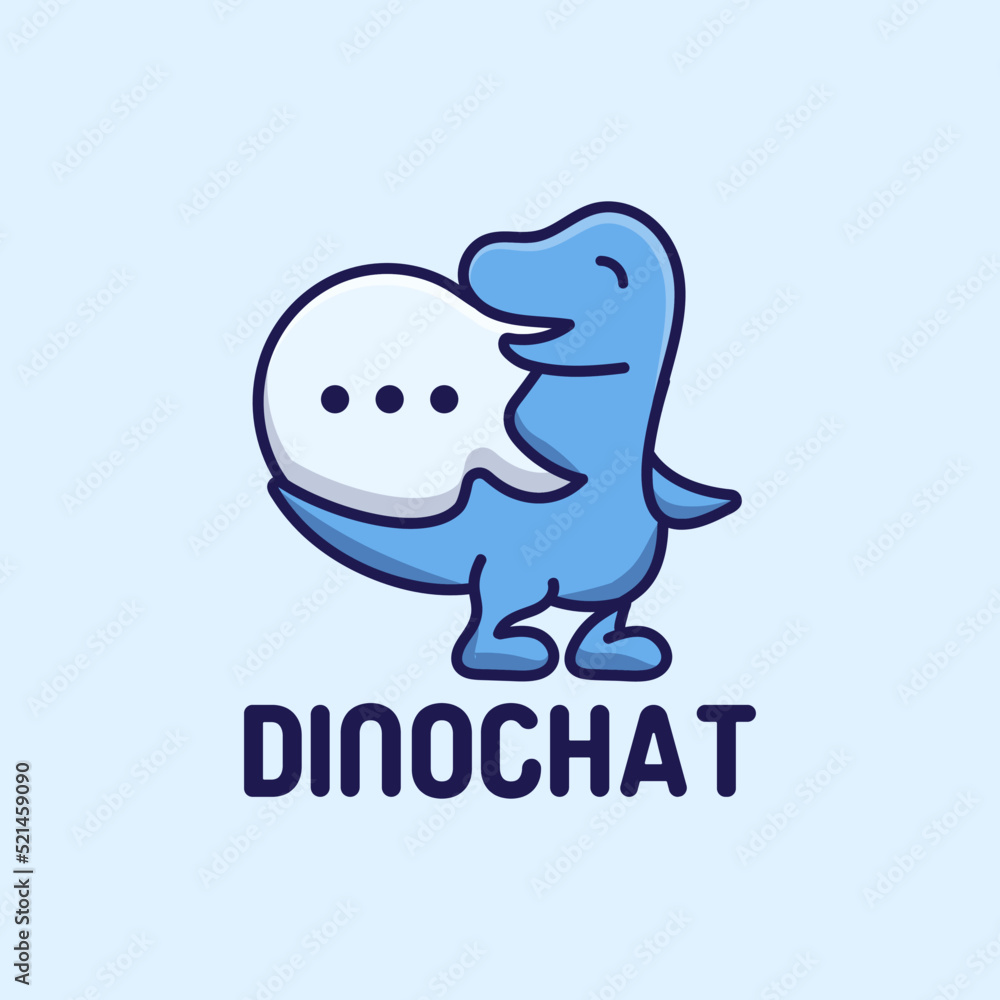 illustration vector graphic of dinosaurs with chat logo design. Dino logo vector. Usable to your company, business, etc
