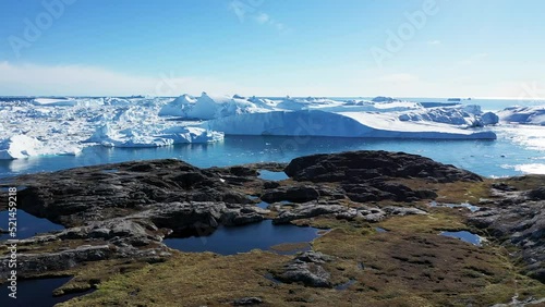 Wallpaper Mural Go everywhere. Glacier on a sunny day in Disko Bay off the coast of Ilulissat, Greenland. Arctica. Aerial view. Torontodigital.ca