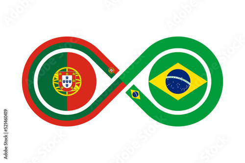 unity concept. portuguese and brazilian portuguese language translation icon. vector illustration isolated on white background