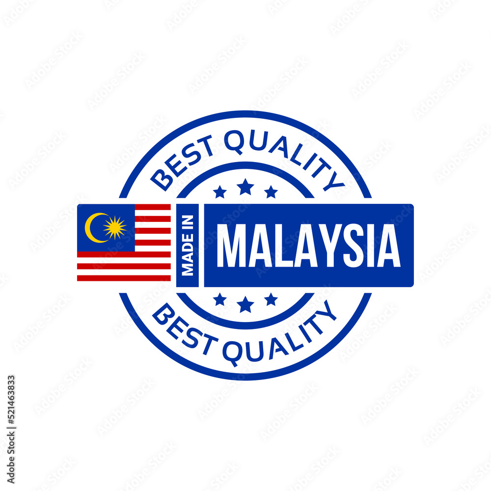 made in malaysia badge icon stamp logo with flag. vector illustration