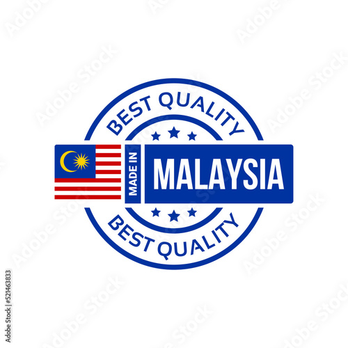 made in malaysia badge icon stamp logo with flag. vector illustration