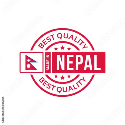 made in nepal badge icon stamp logo with flag. vector illustration