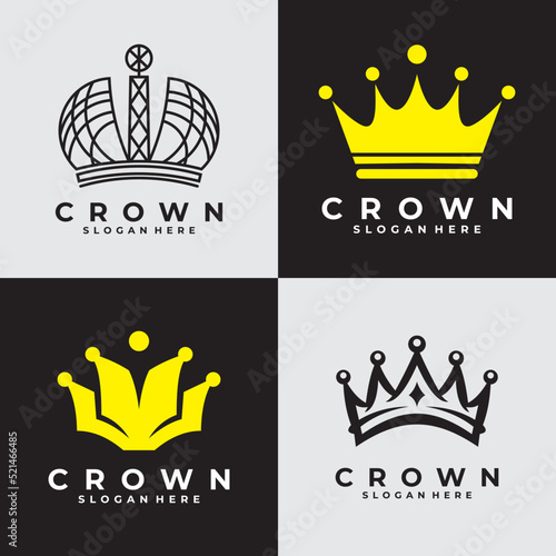 set of crown logo vector design template