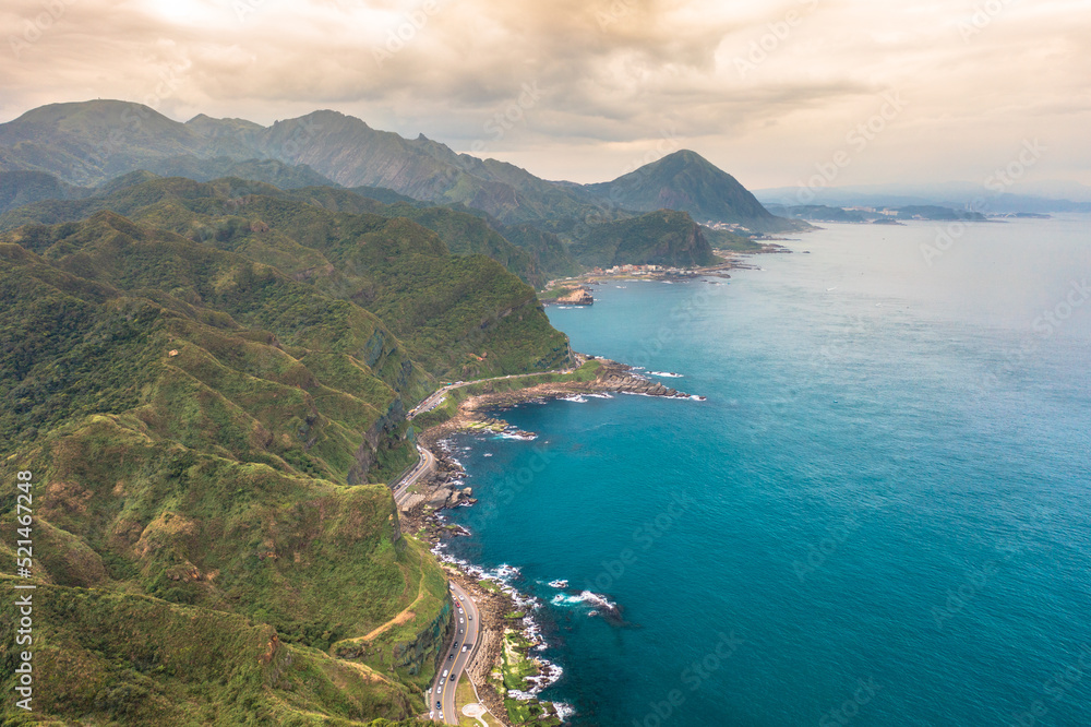 Aerial view of Bitou port, northeast corner, New Taipei City, Taiwan. Aerial view of Bitou port, northeast corner, New Taipei City, Taiwan.