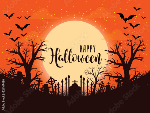 Zombie pumpkins and dark castle Moon background 01 