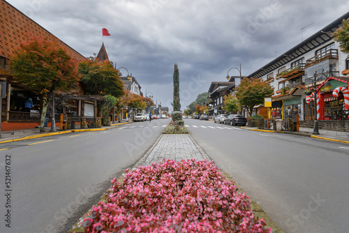 Photo in the middle of Borges de Medeiros avenue, Gramado - RS, Brazil.  photo