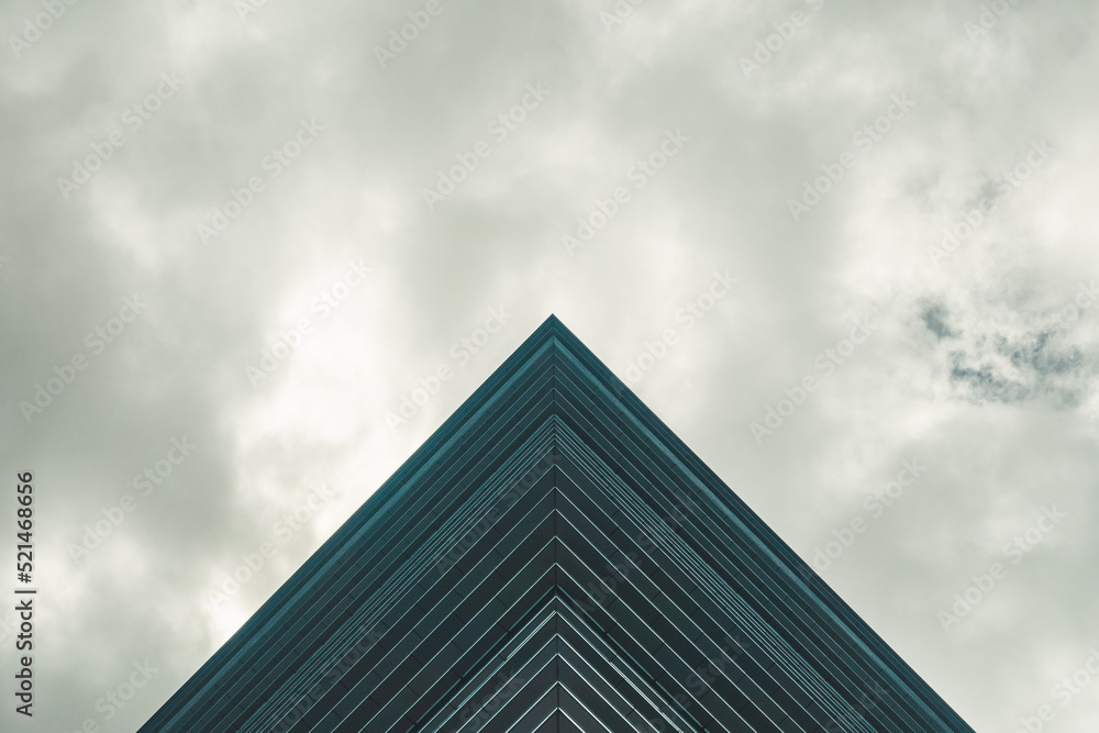 underside panoramic and perspective view to steel blue glass high rise building skyscrapers, business concept of successful industrial architecture underside panoramic and perspective view to steel blue glass high rise building skyscrapers, business concept of successful industrial architecture