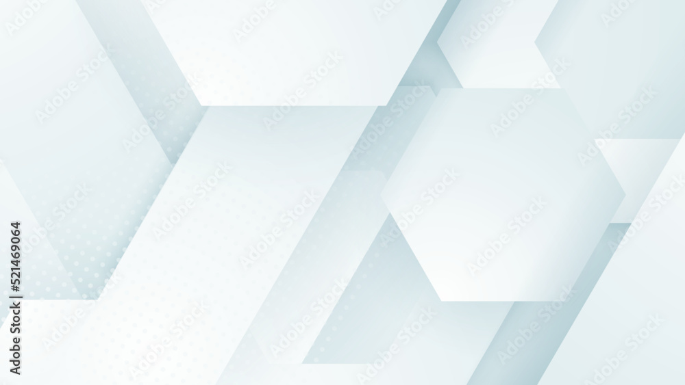 Fototapeta premium Abstract white geometric shape with futuristic concept background. White texture background