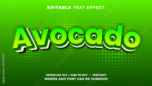 Avocado Green Editable Text Effect