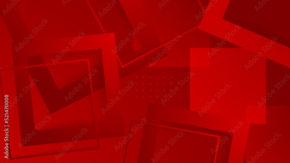 Fototapeta premium Abstract red background with geometric shapes and space for text.