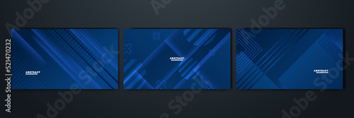 Modern professional blue vector abstract technology business background with lines and geometric shapes. Dark blue abstract background for business presentation, social media template, poster, and ads