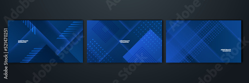 Modern professional blue vector abstract technology business background with lines and geometric shapes. Dark blue abstract background for business presentation, social media template, poster, and ads