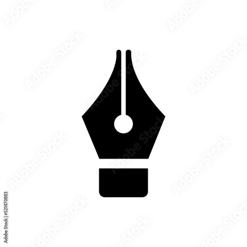 Black feather pen icon isolated on white. Flat line icon. Vector illustration with pencil. Creativity sign. Creative idea symbol. Wright a message sign. Correct.