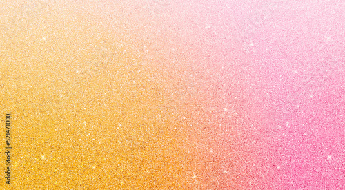 Gold orange pink gradient sparkling glitter shinny abstract texture background.