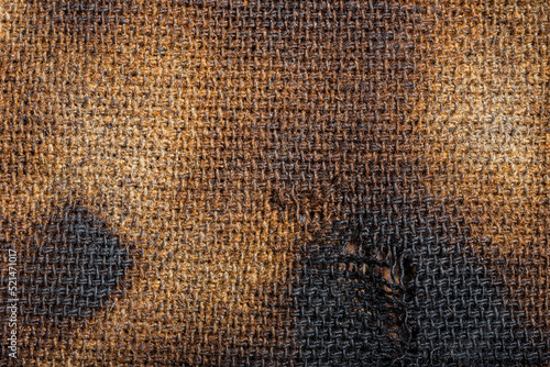 Broken thread structure- burnt canvas