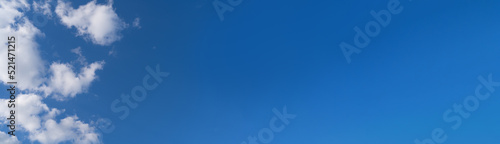 Long sky banner. Blue background in the air. Abstract style for text, design, fashion, agencies, websites, bloggers, publications. © zozo