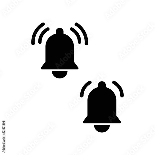 Notification Icon, Bell Icon Sign Vector Isolated on White Artboard