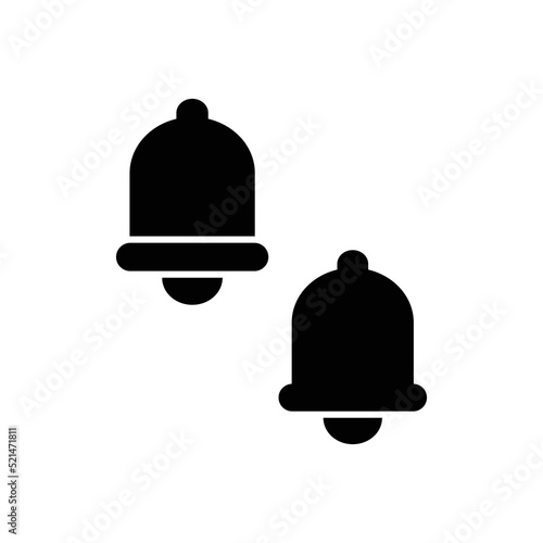Notification Icon, Bell Icon Sign Vector Isolated on White Artboard