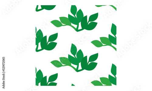  green Leaves Repeated Pattern design, allover print, Background textile febric print.