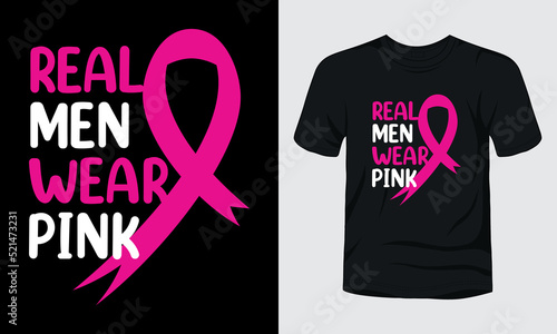 Real men wear pink typography t-shirt design.