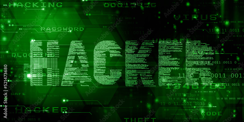 2D illustration Hacked data online code background 2D illustration Hacked data online code background