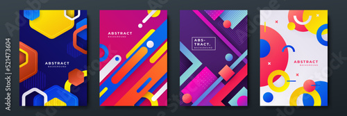 Colourful abstract background for poster, cover, brochure, presentation, annual report. Colorful geometric background, vector illustration. Modern wallpaper design for social media, idol poster.
