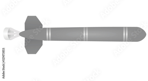 Submarine torpedo missile. vector illustration