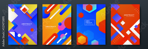 Colourful abstract background for poster, cover, brochure, presentation, annual report. Colorful geometric background, vector illustration. Modern wallpaper design for social media, idol poster.