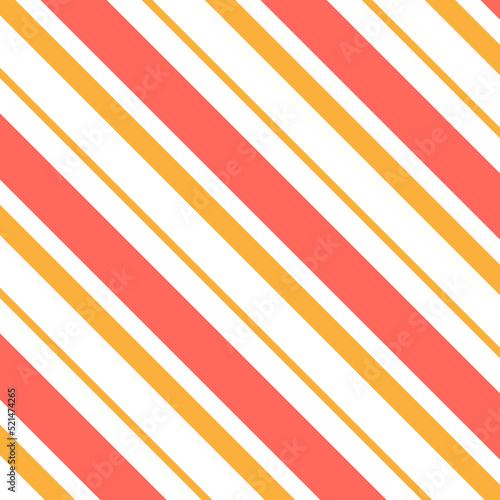 Plaid seamless pattern. Vector fabric print template. Scottish style ornament. Geometric diagonal striped carpet background. White, red and orange backdrop.