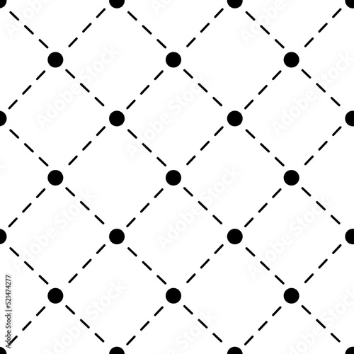 Rhombus seamless pattern template. Simple vector fabric print template. Isolated dotted line ornament.