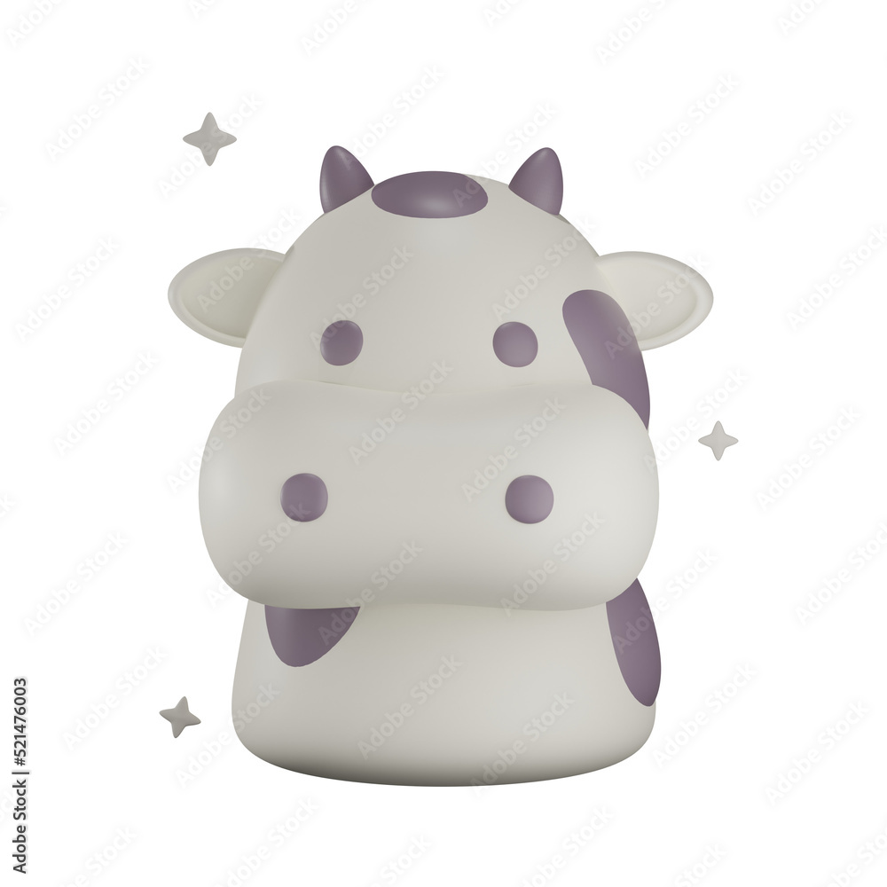 Naklejka premium 3d eid al Adha object cow