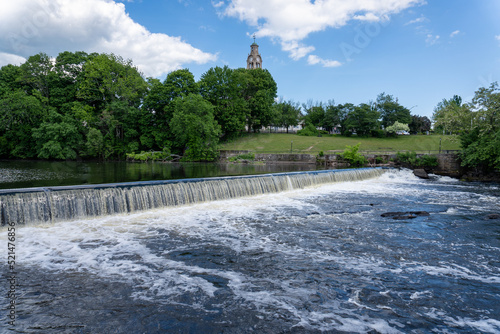 Blackstone River Valley National Historic Park, Slater Mill Historic Site. Samuel Slater's cotton spinning mill  and dam in Pawtucket, Rhode Island the birthplace of American industrial revolution. photo