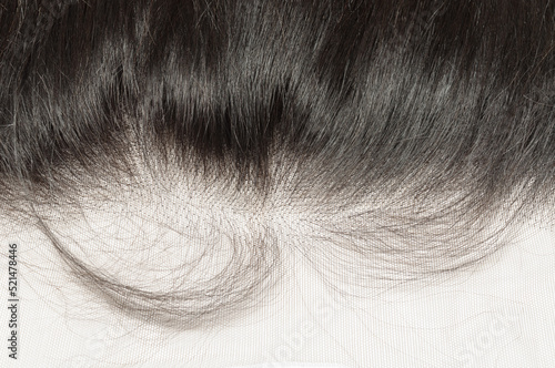 Foto Natural straight black virgin remy human hair lace frontal