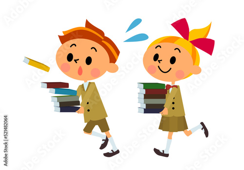 本を運ぶこども