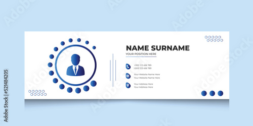 Modern minimal email signature template for business, email footer and personal social media cover design an author photo with round shape
