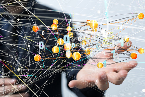 Global network. Blockchain....