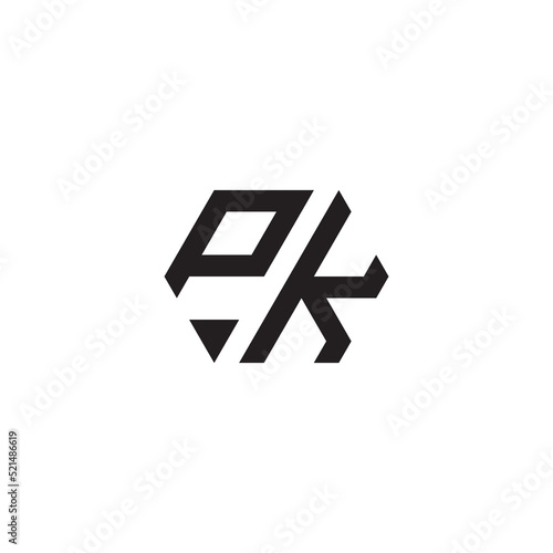 PK hexagonal abstract concept initial logo which is good for digital branding or print