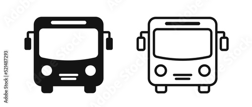 Fotografia Bus symbol bus stop sign symbol vector icon