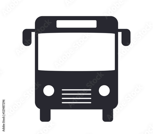 Bus symbol and bus stop sign icon