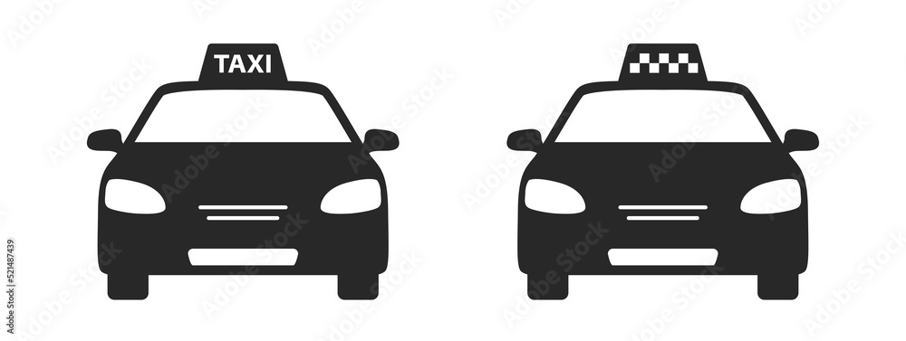 Taxi city car taxicab vector icon - obrazy, fototapety, plakaty 