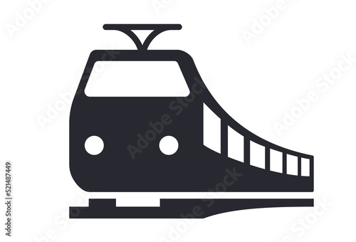 Train and tram railroad central station vector icon