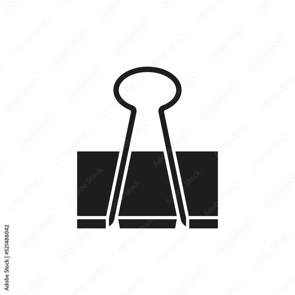 Binder clip icon. Vector. Flat design. Binder clip icon. Vector. Flat design.