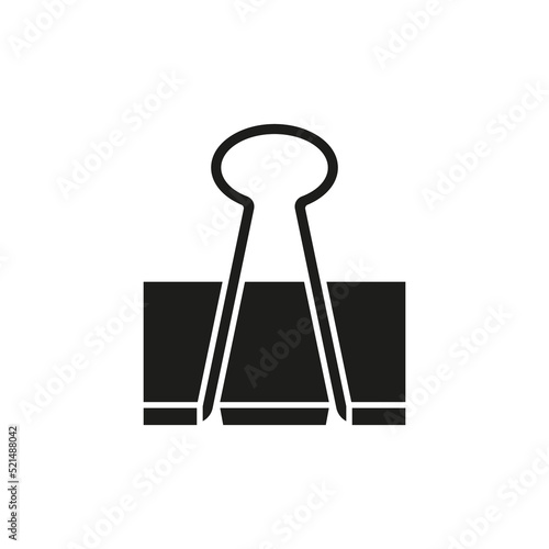 Binder clip icon. Vector. Flat design.