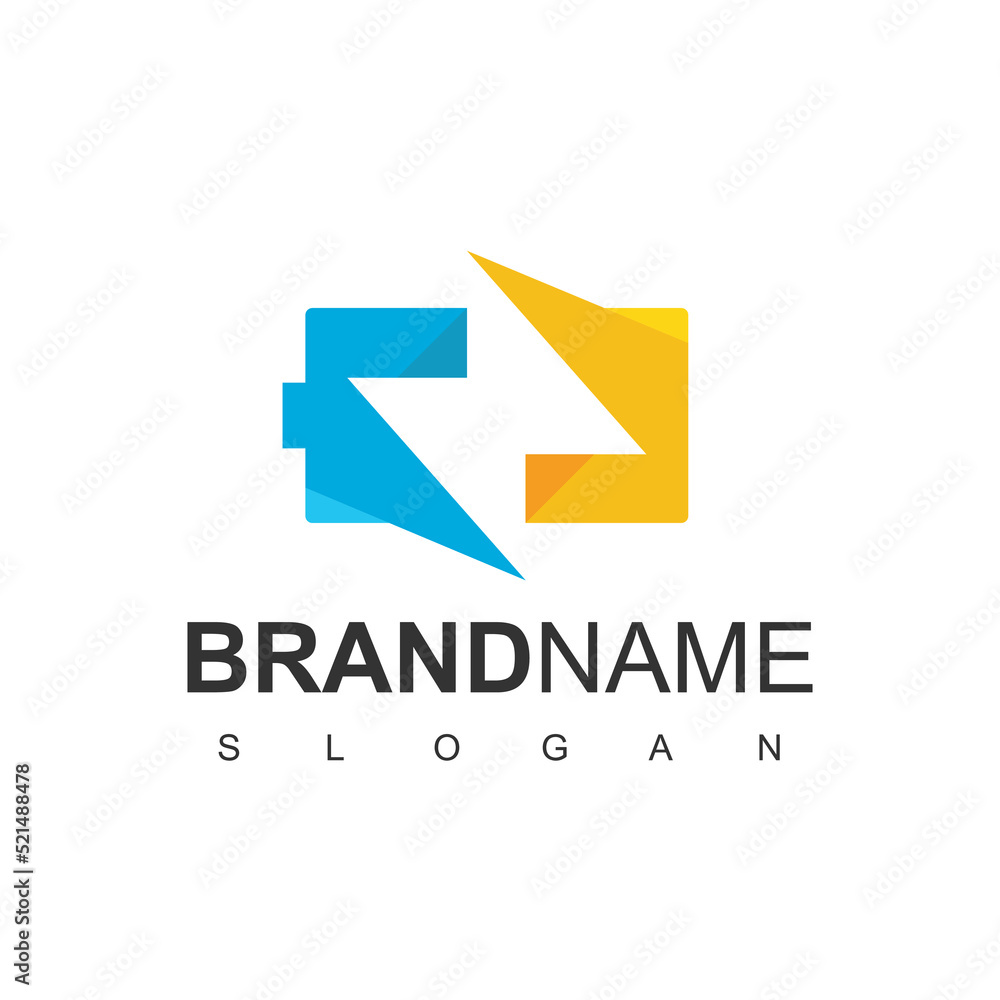 Electric Logo using Battery Icon Electric Logo using Battery Icon