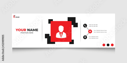 Modern minimal email signature template, email footer and personal social media cover design